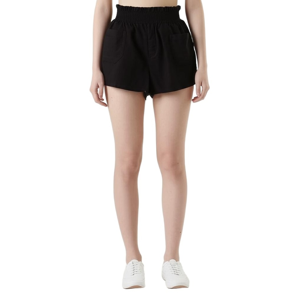 DIZZIRE Womens Shorts Size M‎ Black Smocked Waist Loungewear Relaxed